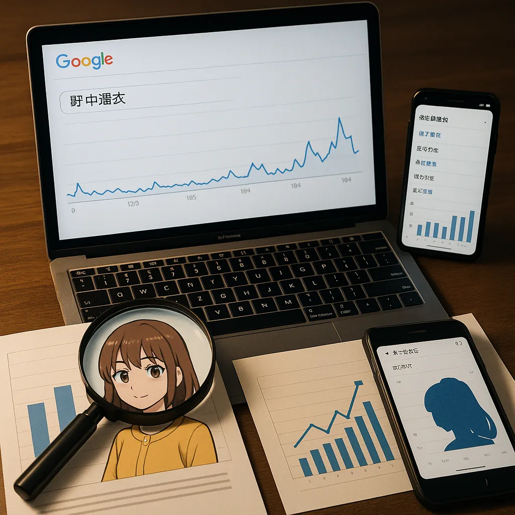 Googleトレンド『野中瑠衣』の見方とリサーチ手順