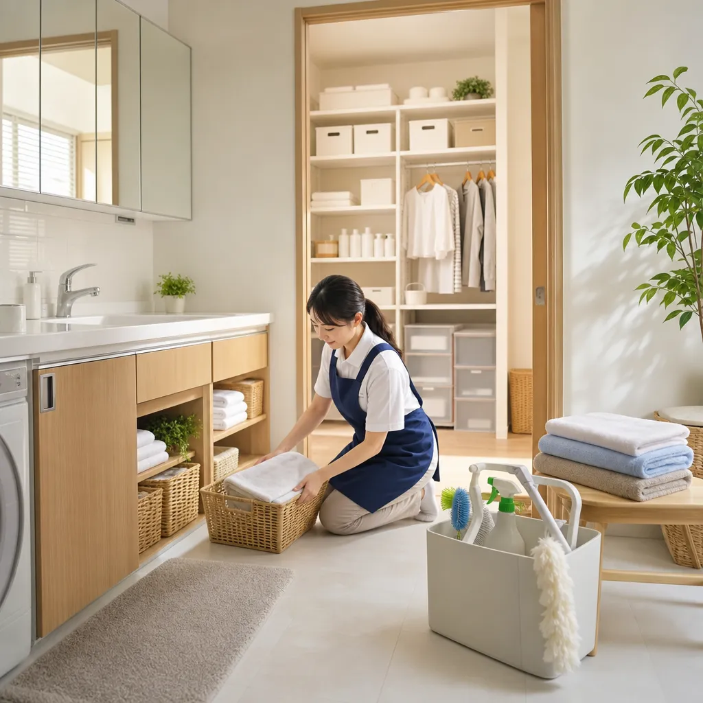 脱衣所の介護保険外清掃と片付けの線引き
